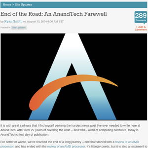 告别AnandTech 一个时代的落幕与技术的未来展望